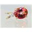 P022, Twilight Fire Topaz 14K Gold Pendant w/accent
