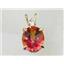 P022, Twilight Fire Topaz 14K Gold Pendant w/accent