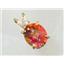 P022, Twilight Fire Topaz 14K Gold Pendant w/accent