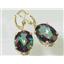 14k Gold Leverback Earrings, Mystic Fire Topaz, E407