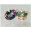14k Gold Leverback Earrings, Mystic Fire Topaz, E407