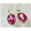 14k Gold Leverback Earrings, Pure Pink Topaz, E407