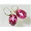 14k Gold Leverback Earrings, Pure Pink Topaz, E407