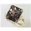 10K, 14K or 18K Gold Ladies Ring, Smoky Quartz (Concave Cut), R188
