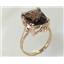 10K, 14K or 18K Gold Ladies Ring, Smoky Quartz (Concave Cut), R188