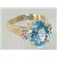 10K, 14K or 18K Gold Ladies Ring, Concave Cut Sky Blue Topaz, R244