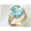 10K, 14K or 18K Gold Ladies Ring, Concave Cut Sky Blue Topaz, R244