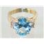 10K, 14K or 18K Gold Ladies Ring, Concave Cut Sky Blue Topaz, R244