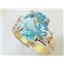 10K, 14K or 18K Gold Ladies Ring, Concave Cut Sky Blue Topaz, R244