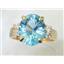 10K, 14K or 18K Gold Ladies Ring, Concave Cut Sky Blue Topaz, R244