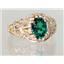 10K, 14K or 18K Gold Ladies Ring, Russian Nanocrystal Emerald, R113