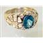 10K, 14K or 18K Men's Gold Ring, Swiss Blue Topaz, R168