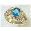 10K, 14K or 18K Men's Gold Ring, Swiss Blue Topaz, R168