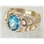 10K, 14K or 18K Men's Gold Ring, Swiss Blue Topaz, R168