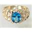 10K, 14K or 18K Men's Gold Ring, Swiss Blue Topaz, R168