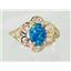 10K, 14K or 18K Gold Ladies Ring, Created Blue/Green Opal , R125