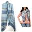 Steve Madden Speckle Striped Blanket Travel Wrap Scarf Navy OS New