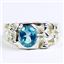 925 Sterling Silver Men's Nugget Ring, Paraiba Topaz, SR197