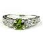 925 Sterling Silver Engagement Ring, Peridot w/ Accents, SR254