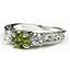 925 Sterling Silver Engagement Ring, Peridot w/ Accents, SR254