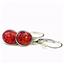 925 Sterling Silver Leverback Earrings, Created Red/Brown Opal, SE101