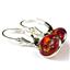 925 Sterling Silver Leverback Earrings, Created Red/Brown Opal, SE101