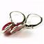 925 Sterling Silver Leverback Earrings, Created Red/Brown Opal, SE101