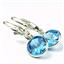 925 Sterling Silver Leverback Earrings, Swiss Blue CZ, SE101