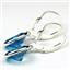 925 Sterling Silver Leverback Earrings, Swiss Blue CZ, SE101