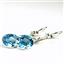925 Sterling Silver Leverback Earrings, Swiss Blue Topaz, SE101