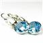 925 Sterling Silver Leverback Earrings, Swiss Blue Topaz, SE101