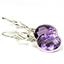 925 Sterling Silver Leverback Earrings, Amethyst, SE101