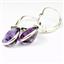 925 Sterling Silver Leverback Earrings, Amethyst, SE101