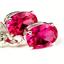 925 Sterling Silver Leverback Earrings, Created Ruby, SE007
