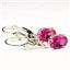 925 Sterling Silver Leverback Earrings, Created Ruby, SE007