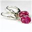 925 Sterling Silver Leverback Earrings, Created Ruby, SE007