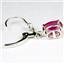 925 Sterling Silver Leverback Earrings, Created Ruby, SE007
