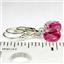 925 Sterling Silver Leverback Earrings, Created Ruby, SE007