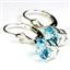925 Sterling Silver Leverback Earrings, Paraiba Topaz, SE007