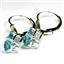 925 Sterling Silver Leverback Earrings, Paraiba Topaz, SE007