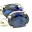 925 Sterling Silver Leverback Earrings, Created Blue Sapphire, SE007