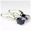 925 Sterling Silver Leverback Earrings, Created Blue Sapphire, SE007