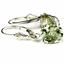 925 Sterling Silver Leverback Earrings, Green Amethyst, SE007