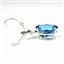 925 Sterling Silver Earrings, Swiss Blue Topaz, SE207