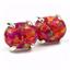 925 Sterling Silver Post Earrings, Created Red/Brown Opal, SE002C