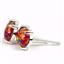 925 Sterling Silver Post Earrings, Created Red/Brown Opal, SE002C