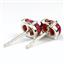925 Sterling Silver Post Earrings, Created Red/Brown Opal, SE002C