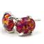925 Sterling Silver Post Earrings, Created Red/Brown Opal, SE002C