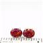 925 Sterling Silver Post Earrings, Created Red/Brown Opal, SE002C