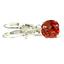 925 Sterling Silver Leverback Earrings, Created Padparadscha Sapphire, SE007